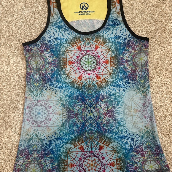 INKnBURN Tops - Women's Blue Patterned Tank Top